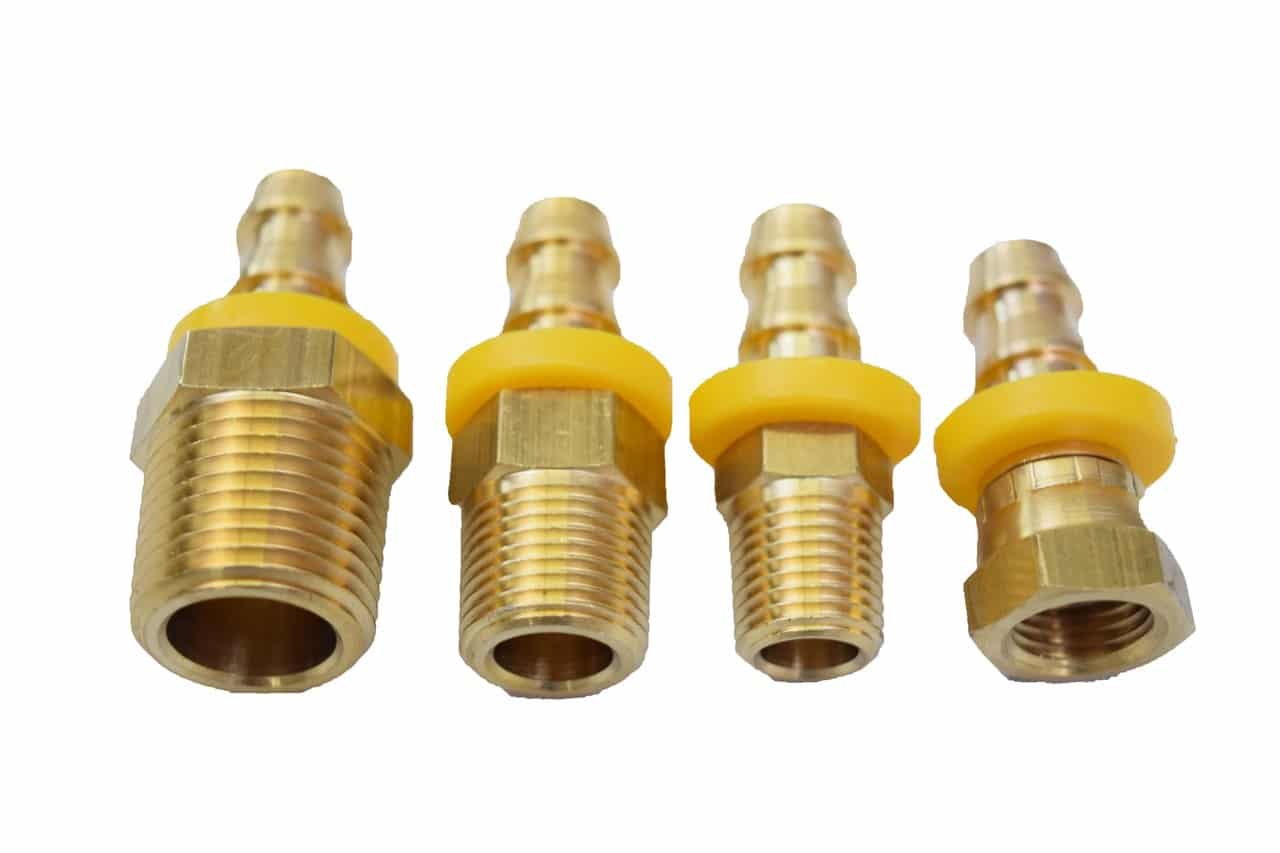 3/8 PUSH ON HOSE FITTING X 1/2 FEMALE SWIVEL NPT