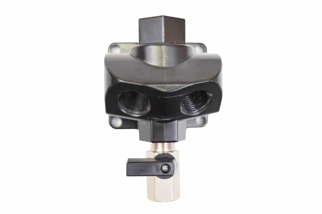 DUAL PORT OUTLET, 1/2" NPT TOP PORT,  1/2" NPT OUTLET PORT (2X)   W/ DRAIN VALVE  (OUTLET WITH FEMA
