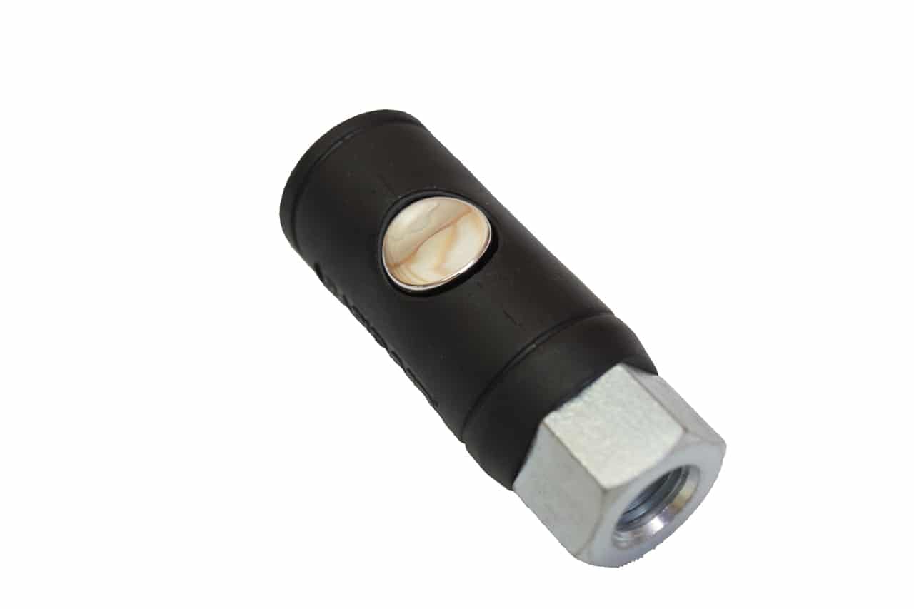COUPLER,  3/8" FEMALE NPT THREAD, SAFETY PUSH BUTTON, INDUSTRIAL STYLE, 70 CFM BODY