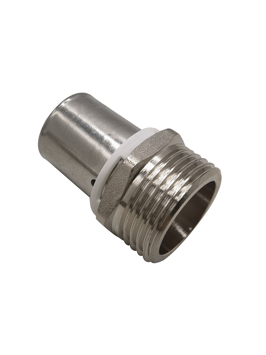 1" COMPRESSED FLEXIBLE TUBING X 3/4" MALE NPT STRAIGHT FITTING