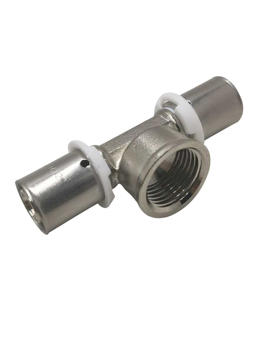3/4" REDUCING TEE, 1/2" FEMALE NPT DROP LEG  COMPRESSED FLEXIBLE TUBING