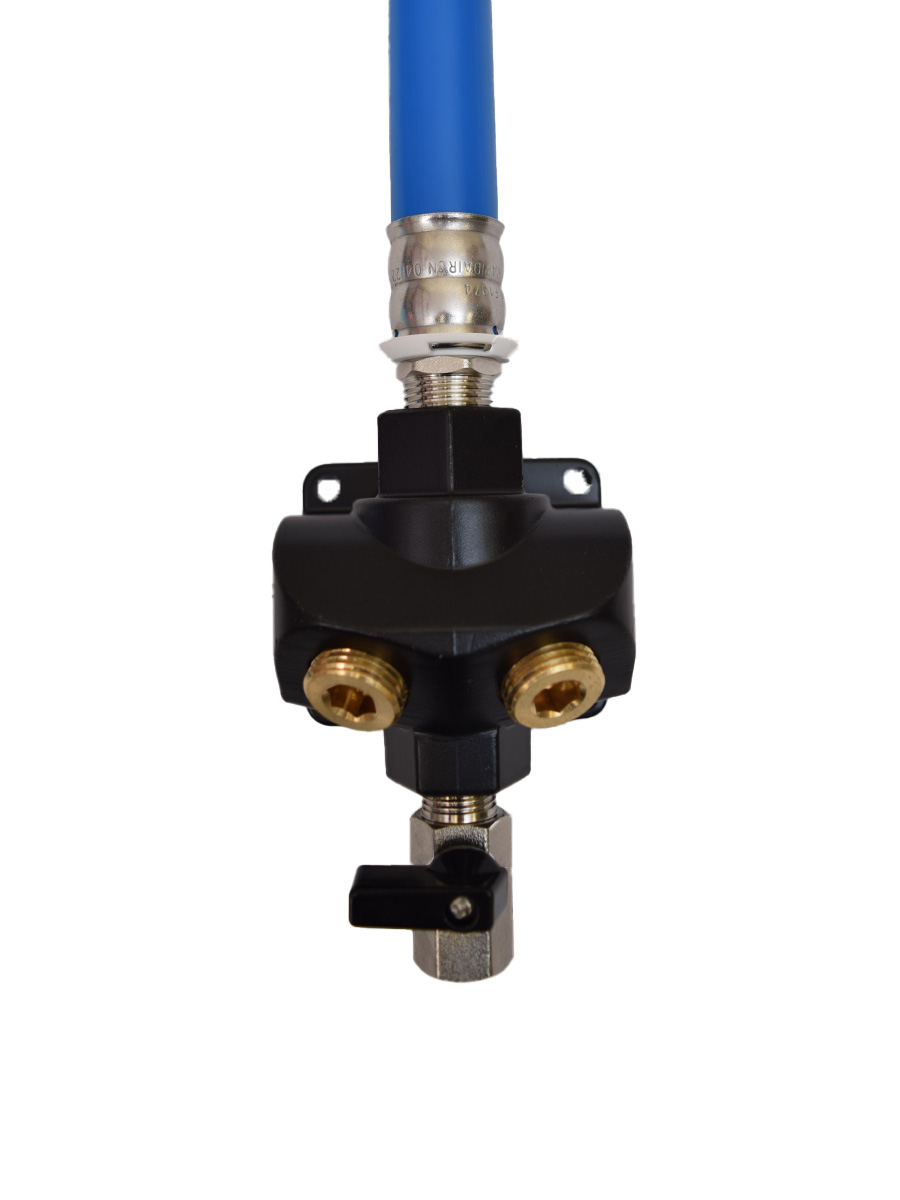 1/2" MULTI PORT OUTLET, 1/2" NPT PORT (4X), , COMPRESSED FLEXIBLE TUBING
